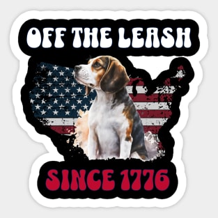 4th of July Independence Day Funny Design for Dog Lovers Sticker